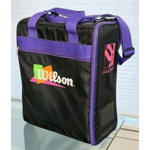 Vintage Wilson Retro Club Tote Bag 80s – 90s Black Purple Pickleball